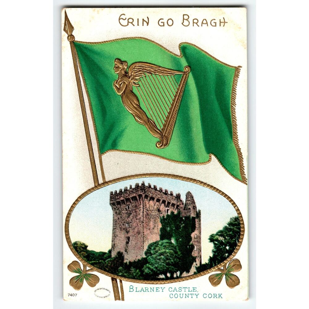 Vintage Blarney Castle Ireland St. Patrick's Day Postcard 1908